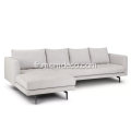 Sofa sectionnel gauche en tissu blanc coco Parker